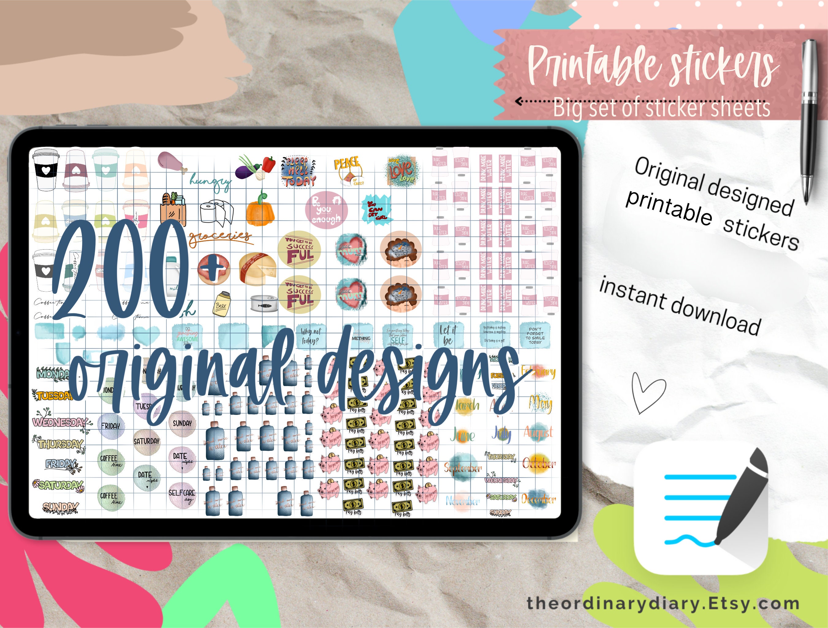 Planner STICKERS Bundle Printable Stickers Goodnote - Etsy