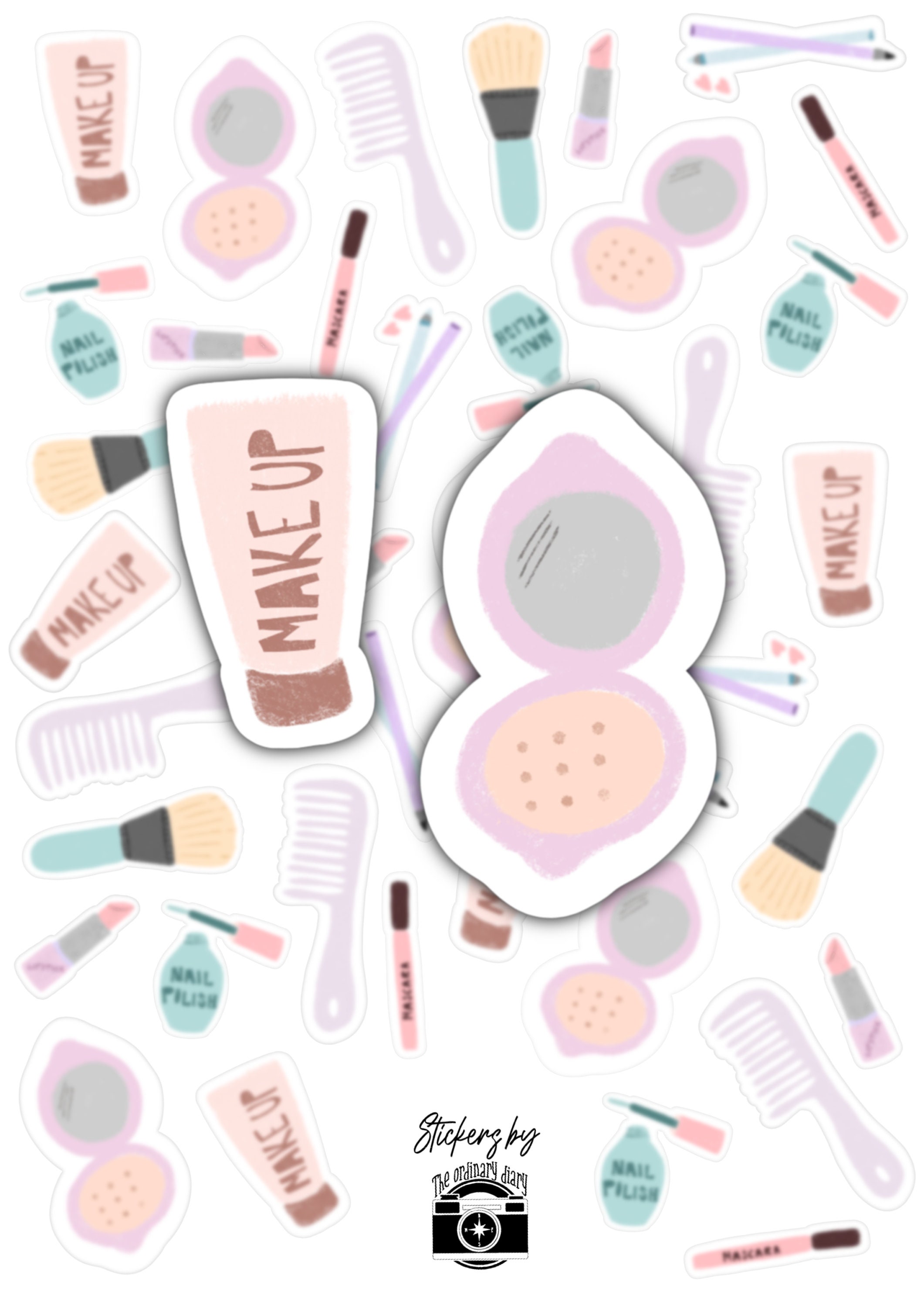 Makeup PRINTABLE STICKERS Drawing Makeup Stickers Planner Etsy