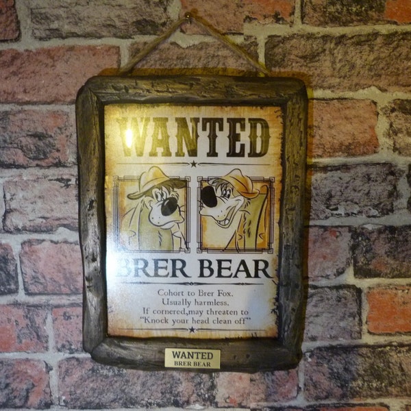 Splash Mountain Ride BRER BEAR WANTED Ride Prop Replica Disneyland Disney World