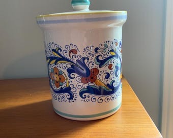 Italian Deruta ceramic kitchen cannister storage jar