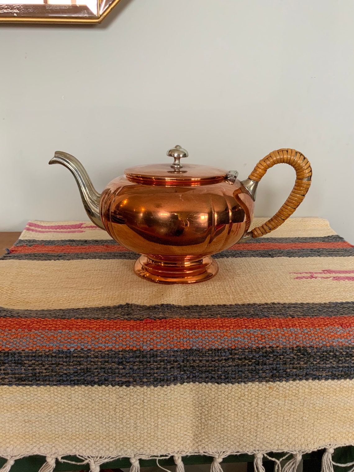 Vintage Flemish Copper Tea Pot Mid Century Modern Boho Etsy