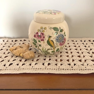 Vintage Sadler Bird of Paradise Ginger Jar: Floral Storage Jar