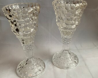 Bubble candlestick holders, set of two glass, glass, gift, votive and regular tapers