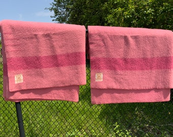 Vintage Pink Hudson Bay Blanket in Rare Bright Pink coral Etsy