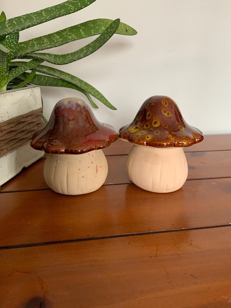 Vintage Ceramic mushrooms, room decor, nature decor, boho home