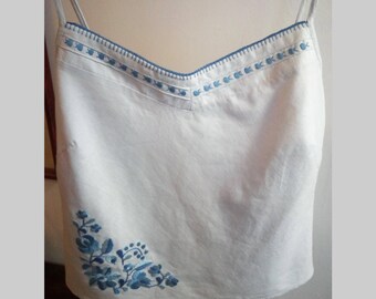 Hand-embroidered Hungarian women top with Matyo embroidery