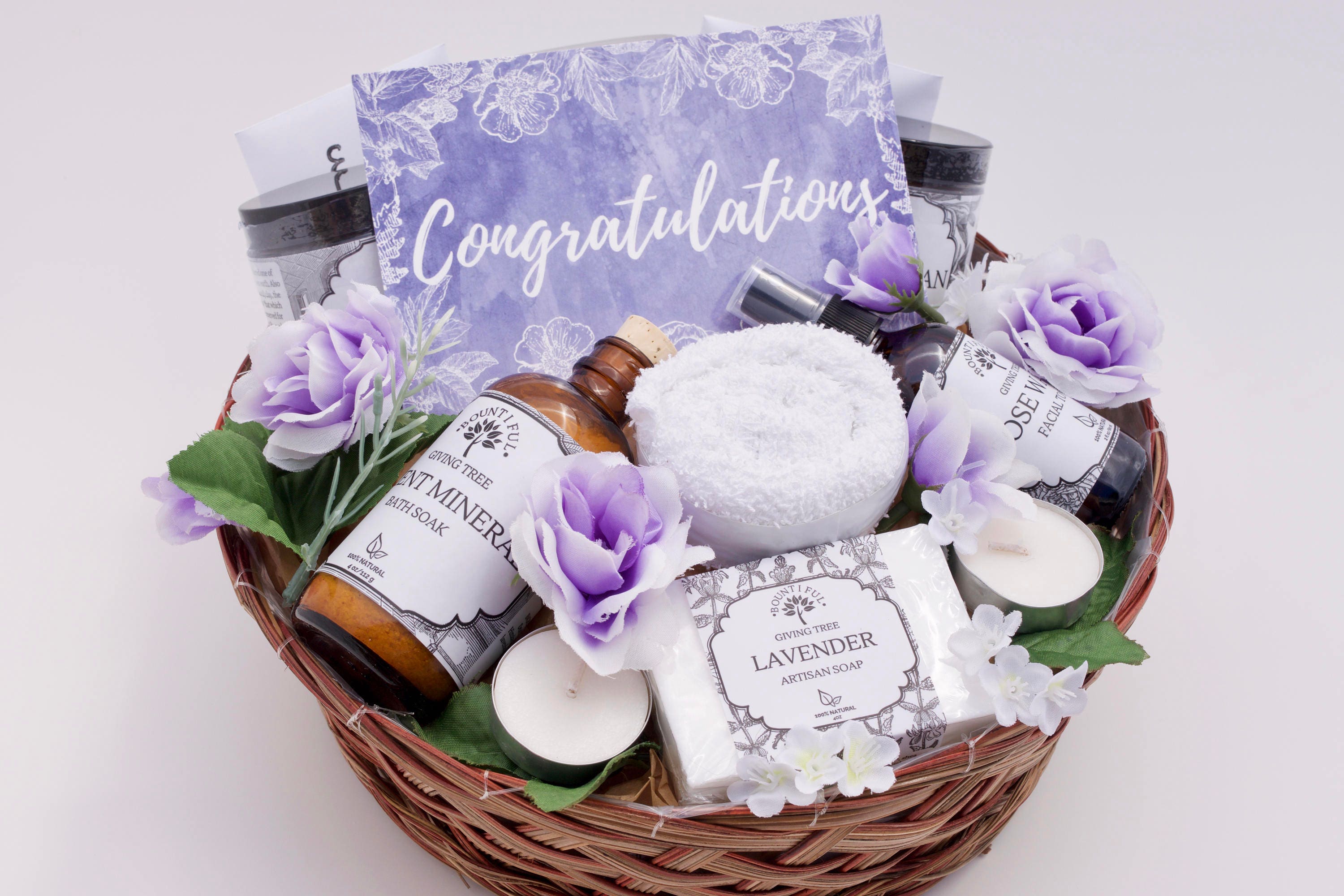 Bridal shower basket care package bath bomb gift set self ...