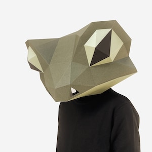 DIY Toad Mask Template, Paper Craft, DIY Printable Mask, Instant Pdf Download, 3D Low Poly Mask, Frog Mask, Cute DIY Gift Idea