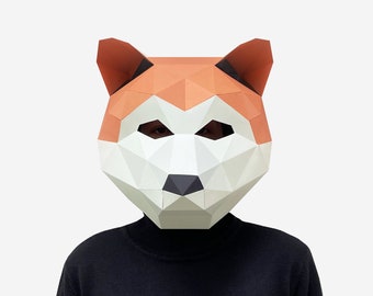 DIY Shiba Inu Maske, 3D-Papier-Bastelvorlage, Halloween-Hundemaske, druckbare Papiermaske, sofortiger PDF-Download, Low-Poly-Maske, Hundekostüm