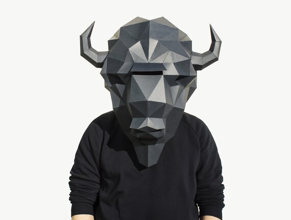 Anime Costume 3D Paper Craft Template Anime Mask Instant Pdf Download Halloween Mask Halloween Costume Printable Low Poly Paper Mask
