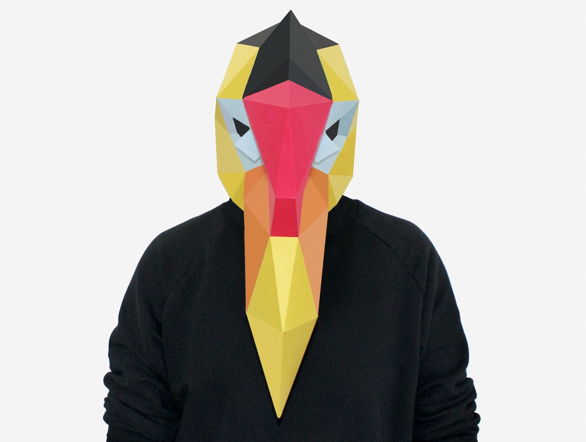 DIY Tropical Bird Mask Printable Hornbill Mask 3D Paper | Etsy