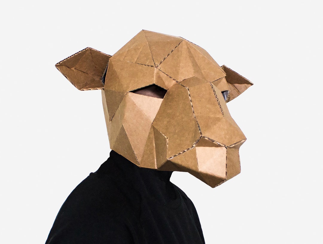DIY Cat Mask Template, Paper Craft, Kitten Mask, DIY Printable Mask,  Instant Pdf Download, 3D Low Poly Mask, Origami Cat, Cute DIY Gift Idea 