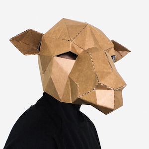 Maschera di cammello fai da te, modello di carta artigianale, maschera di Halloween, maschera di animale stampabile, download immediato di PDF, maschera 3D low poly, maschera origami, idea regalo
