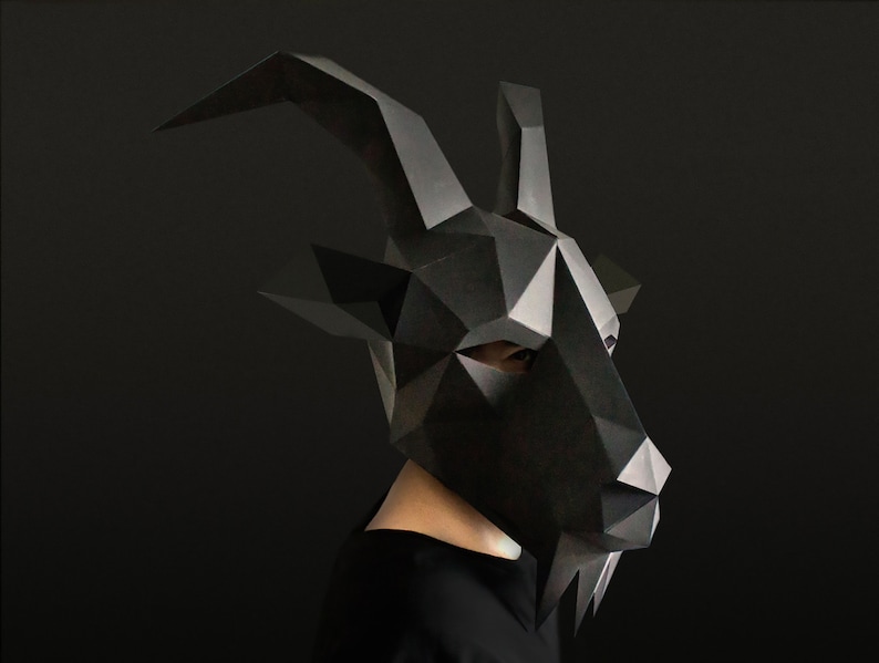 Black Seasonal Wrap Introduction Phillip Seattle Mall Goat Mask DIY Halloween Demon Templat