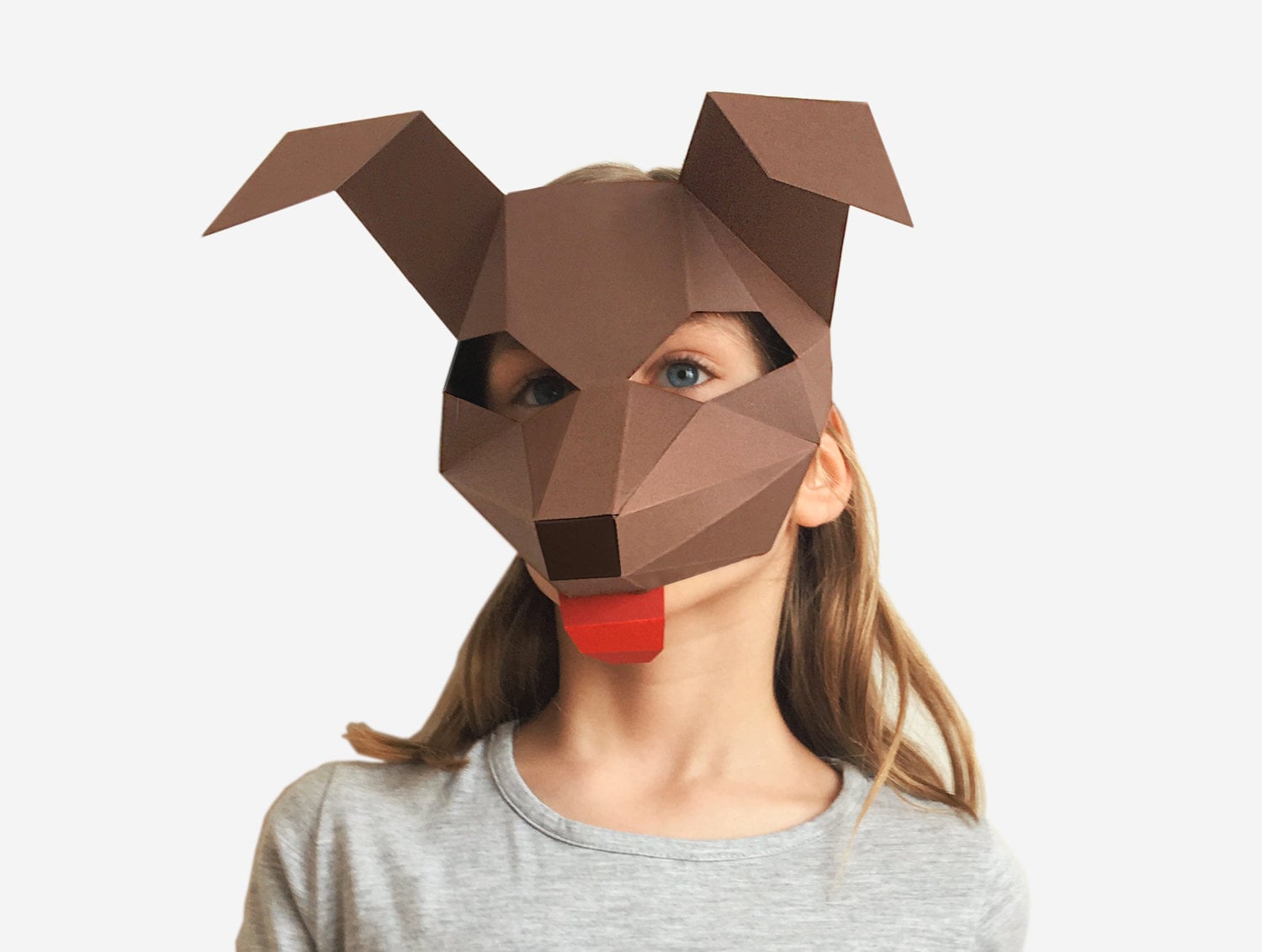 39 Bark-Tastic Dog Crafts: Creative Dog Craft Ideas for Kids 32 DIY Dog Mask, Printable Low Poly Paper Craft (PDF Download)