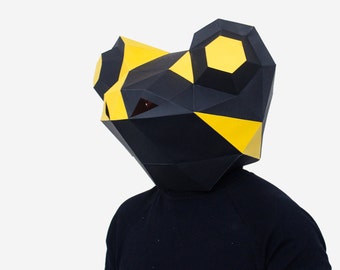 DIY salamandermasker, 3D Low Poly Paper Craft (directe pdf-download)