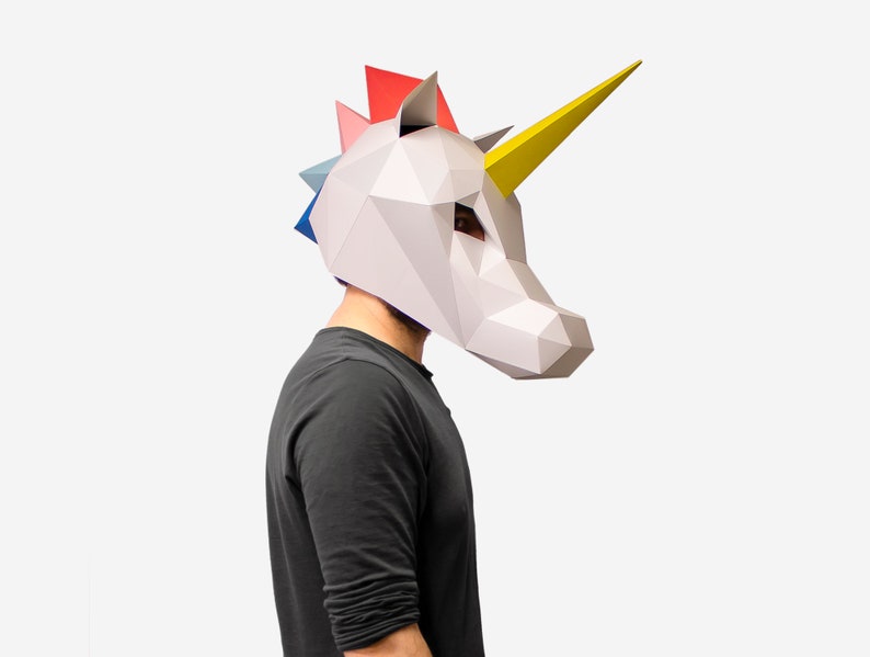 unicorn mask unicorn paper craft template diy printable etsy