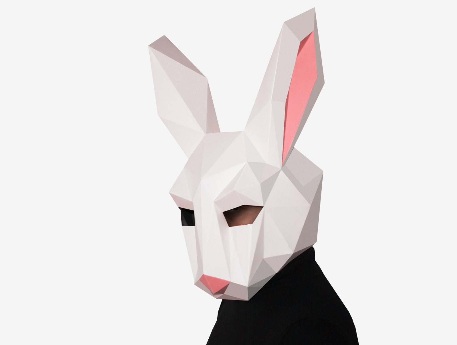 3д маска из бумаги. Пейперкрафт маска кролик. Пеперкрафт кролик маска. Паперкрафт маска кролика. Маска Low Poly Rabbit.