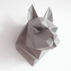 Wolf Sculpture, 3D Paper Craft Template, DIY 3D Wall Art, Low Poly Paper Sculpture, Printable Paper Art, Home Decor, DIY Gift Wolf