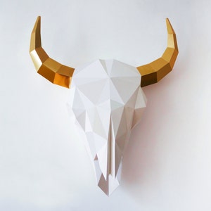 Bison Papercraft, Artigianato con la carta 3D, Scultura di bisonte, Arte da parete 3D fai da te, Scultura di carta low poly, Arte di carta stampabile, Arredamento per la casa, Regalo fai da te, Pdf