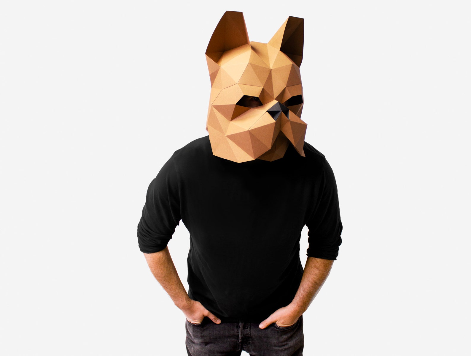 DIY French Bulldog Mask 3D Paper Craft Template Halloween - Etsy UK
