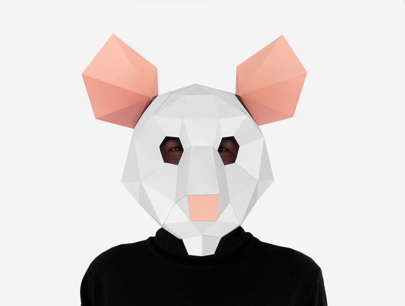 Mouse Mask Pattern DIY Low Poly Mouse Mask, Paper Craft Template (PDF Pattern) - Etsy