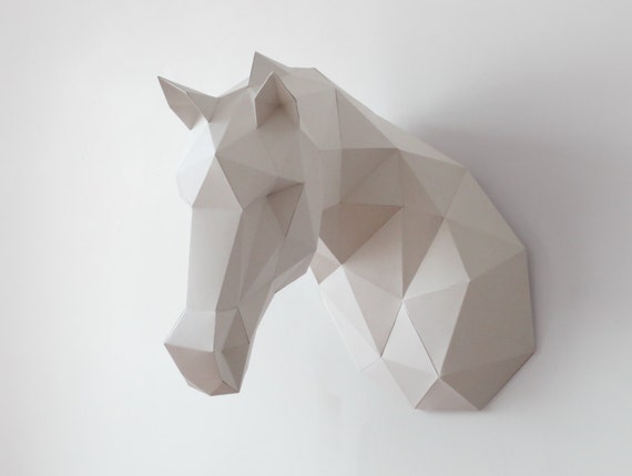 Horse Paper Sculpture 3d Paper Craft Diy Wall Art Origami Horse Printable Low Poly Paper Art Home Decor Diy Gift Print At Home Pdf