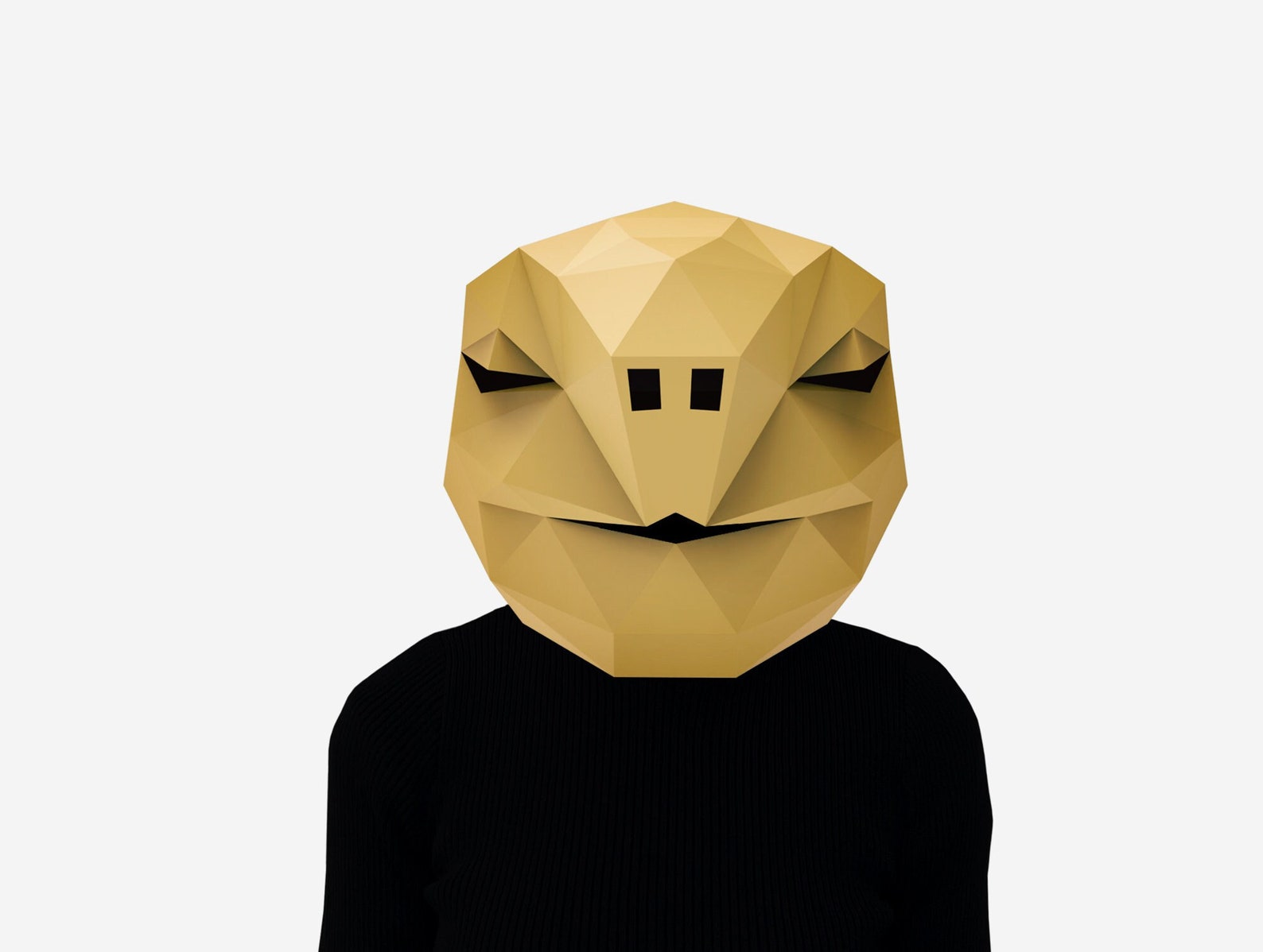 Turtle Mask, Low Poly Paper Craft Template, 3D Origami Animal (PDF ...
