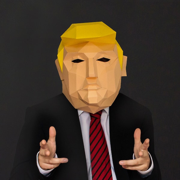 Donald Trump Mask, Politician Mask, DIY  Donald Trump Paper Mask, Donald Trump Gift Idea, Instant Pdf download, DIY Printable Paper Mask