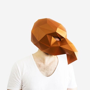 3D-gammask, mall för lågpoly-papperspyssel (PDF-nedladdning)