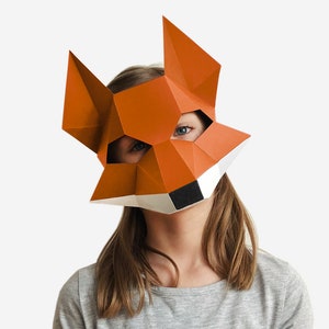 Gör-det-själv rävmask av papper, Halloweenkostym för barn (PDF-nedladdning)