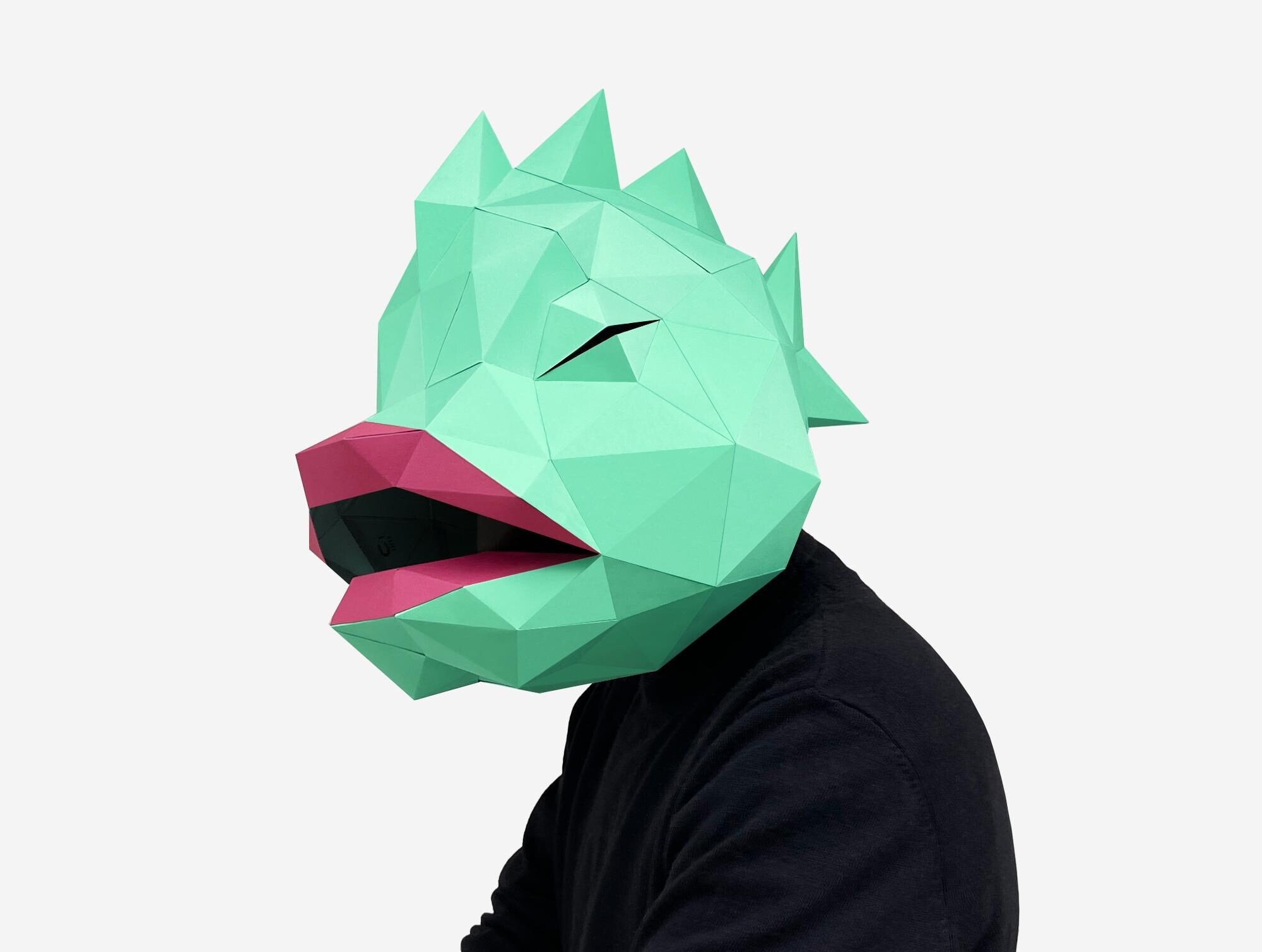 Sea Pattern Design Mask DIY Low Poly Fish Mask, Printable Paper Craft (PDF Download) - Etsy