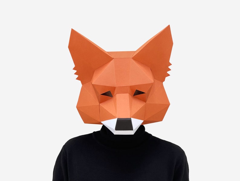 DIY Fox Mask Template, 3D Low Poly Paper Craft (PDF Download) - Etsy