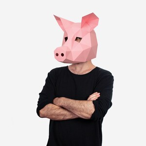 Pig Mask, Pig Paper Craft Template, DIY Printable Animal Mask, Instant ...