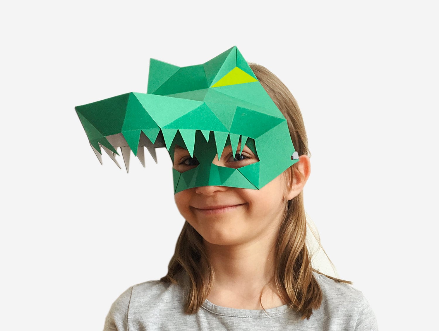 Kids Mask, Crocodile Mask, Alligator Mask, Halloween Costume Kid, Printable Half Mask For Children, Instant Pdf download, DIY Craft Template