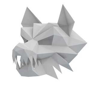 DIY Werewolf Mask Template, Low Poly Paper Craft Project, Wolf Mask ...
