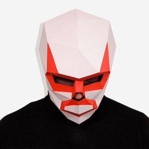 Máscara de Luchador, Lucha Libre, máscara de luta livre mexicana, modelo de artesanato em papel 3D, máscara de Halloween, máscara para impressão, download instantâneo de PDF, presente DIY