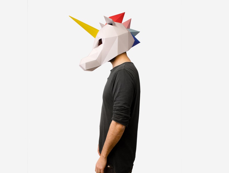 unicorn mask unicorn paper craft template diy printable etsy