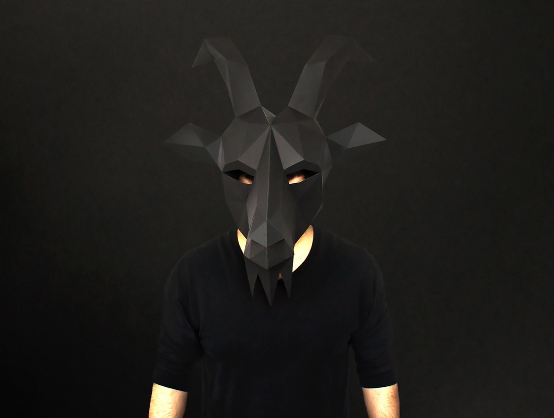 Black Phillip Goat Mask Halloween Mask Paper Mask DIY | Etsy