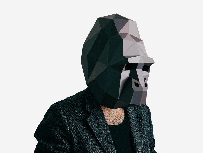 Gorilla Mask Paper Mask Animal Mask DIY Printable Animal Etsy