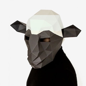 DIY Sheep Mask, Paper Craft Template, Halloween Mask, Printable Mask, Instant Pdf Download, 3D Low Poly Mask, Origami Mask, DIY Gift Idea
