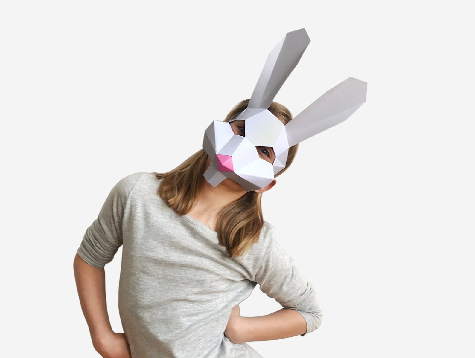 Kids Mask Bunny Mask Animal Mask Halloween Costume Etsy