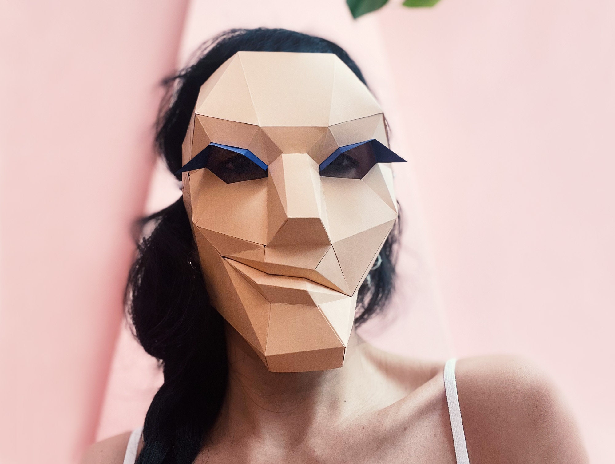 Diva Mask, Grinning Human Face Mask, Halloween Mask, Masquerade Mask ...