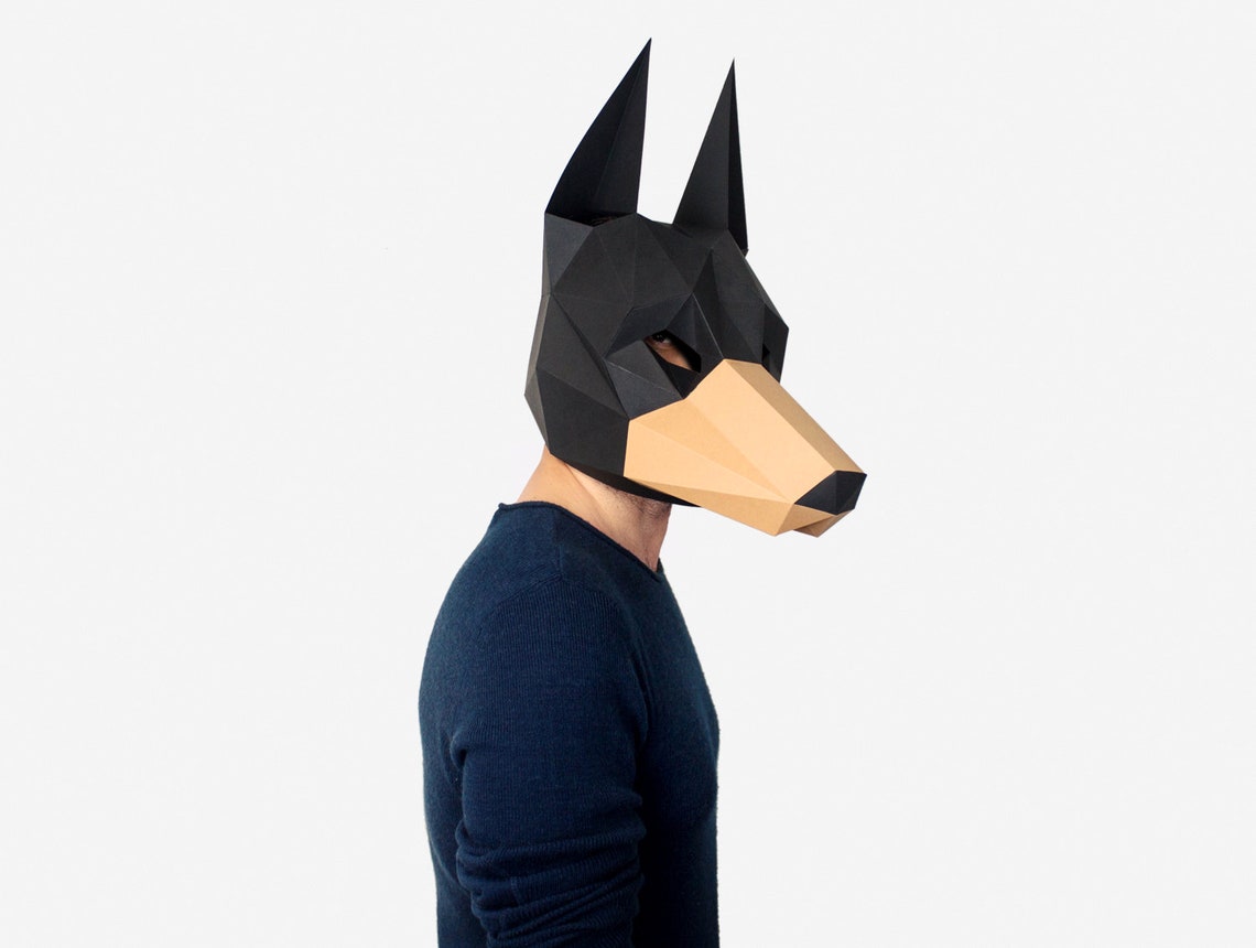 Dog Mask Doberman DIY Printable Animal Mask Instant Pdf | Etsy UK