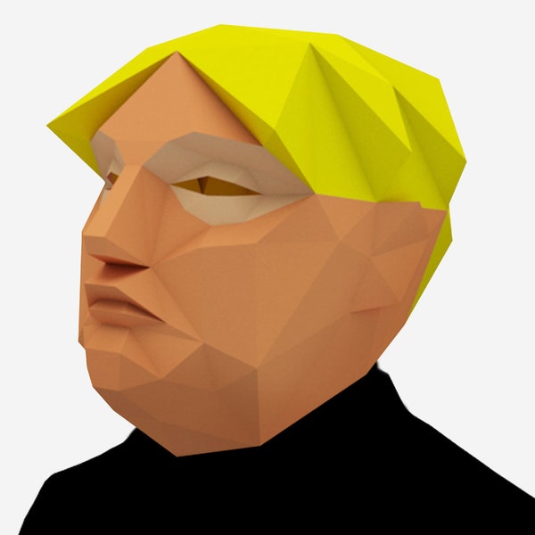 Donald Trump Mask with a Bowl Cut, DIY Trump Head, Instant Pdf download, DIY Printable Paper Mask, Presidential Election 2016