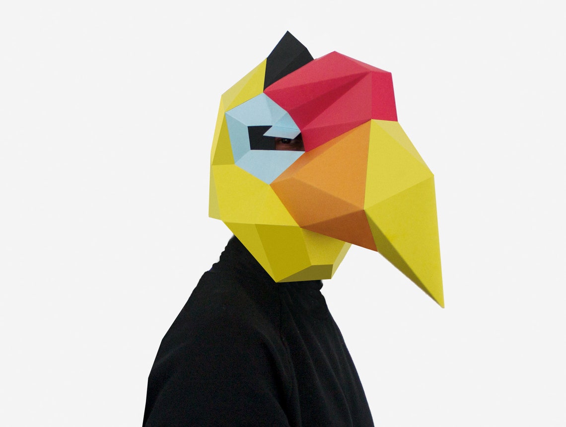 DIY Tropical Bird Mask Printable Hornbill Mask 3D Paper | Etsy UK