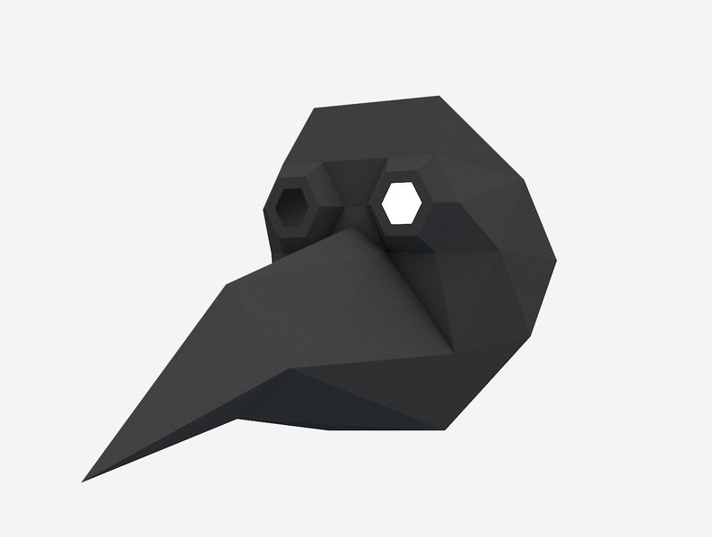 Plague Doctor Mask Steampunk Mask 3D Paper Craft Template Etsy