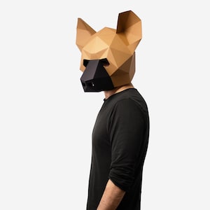 Hyena Mask, Hyena Paper Craft Template, DIY Printable Animal Mask ...