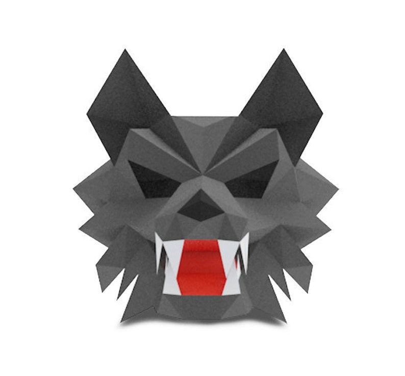 DIY Werewolf Mask Template Low Poly Paper Craft Project Wolf Etsy DIY Werewolf Mask Template Low Poly Paper Craft Project Wolf Etsy