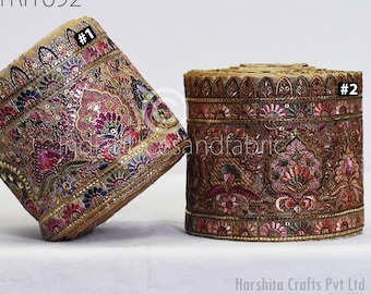 9 Yard Indian Embroidery Fabric Trim Embroidered Decorative Laces Sari Border Saree Ribbon Sewing Tape Curtains Home Decor DIY Crafting